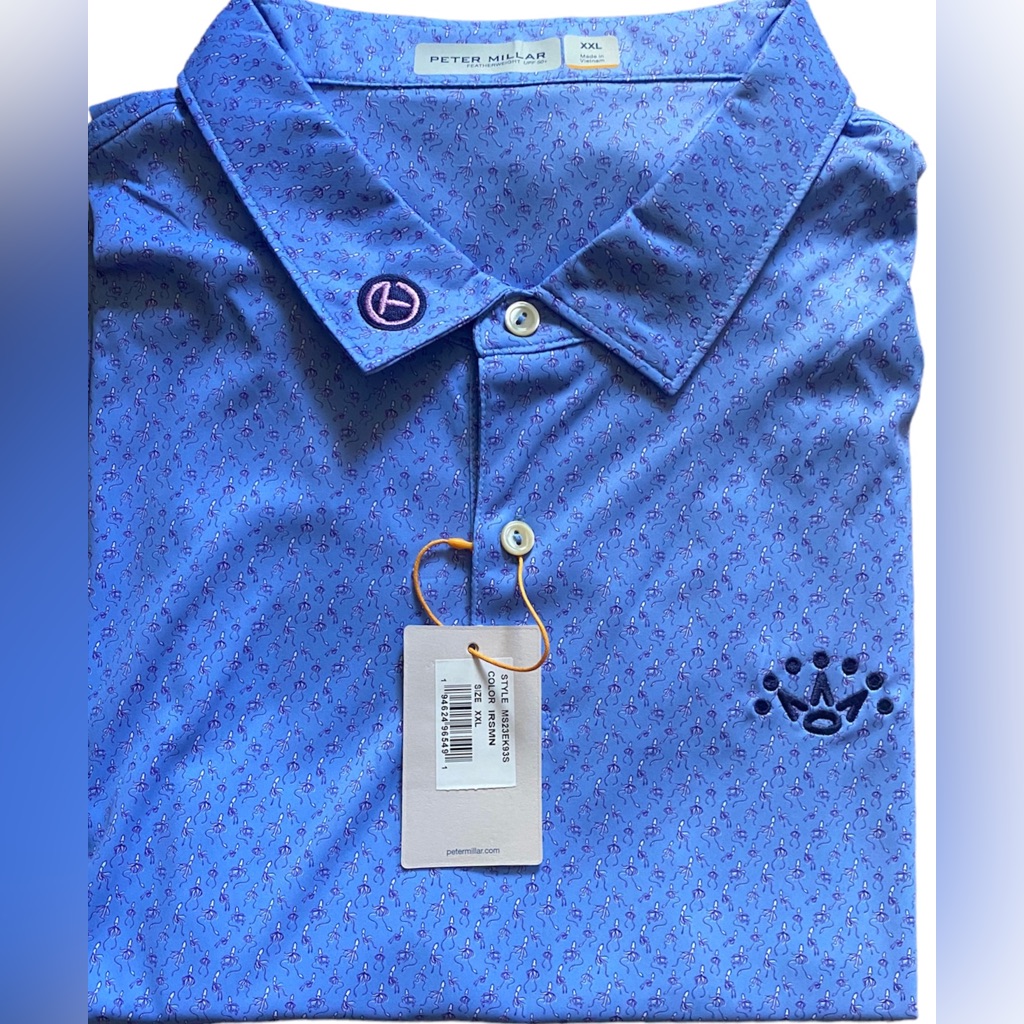 Nwt Scotty Cameron Gallery Featherweight Circle T Squid Polo Blue Pink Xl